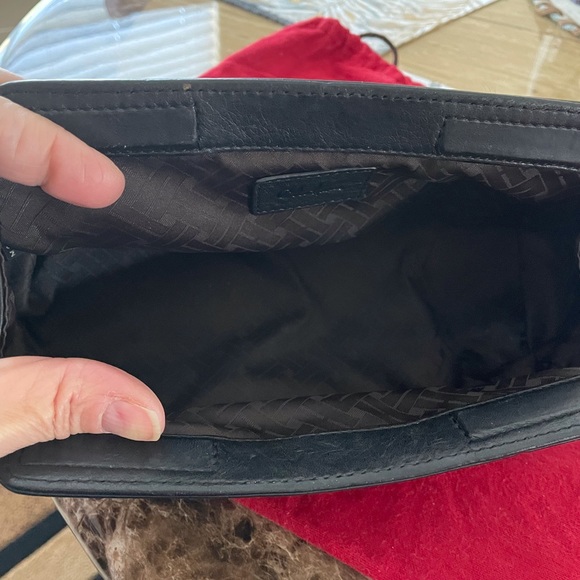 Cole Haan Black Pebble Leather Makeup Bag NWOT 10 X 5 - Picture 2 of 10